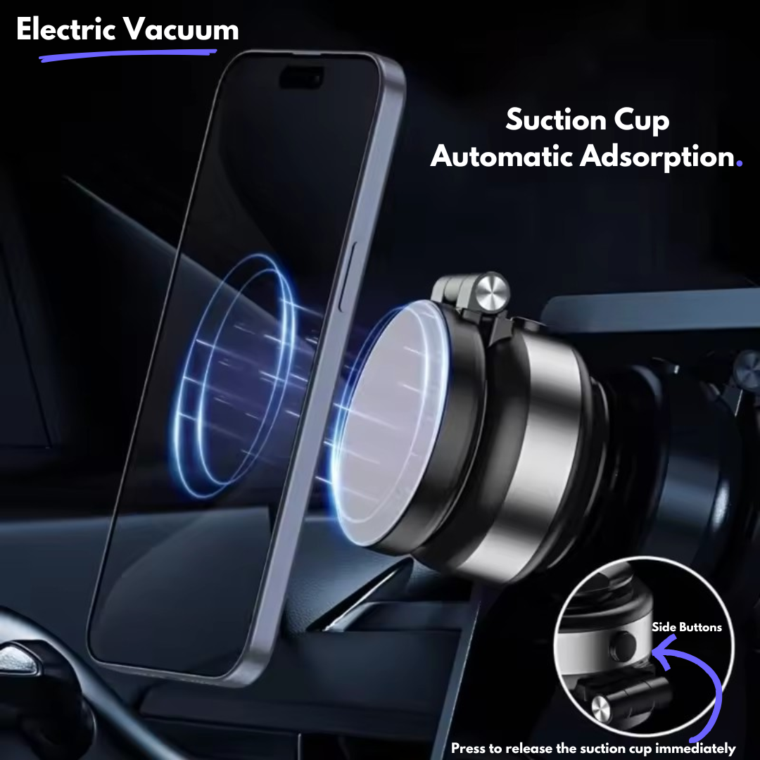 Novae Drop 2-in-1 Magnetic & Vacuum Phone Mount | Foldable Stand & Selfie Stick