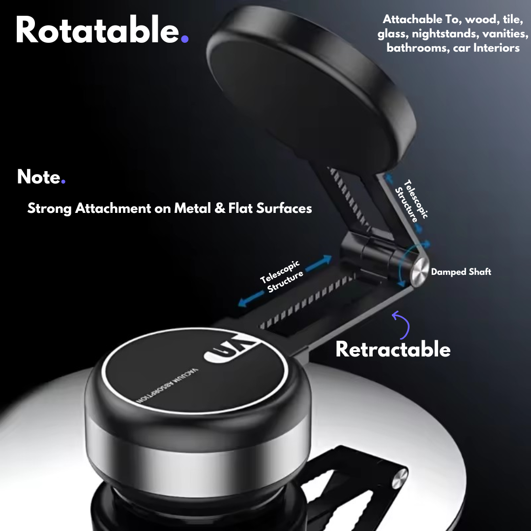 Novae Drop 2-in-1 Magnetic & Vacuum Phone Mount | Foldable Stand & Selfie Stick
